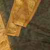 Sanskriti Vintage Dark Green & Golden Pure Silk Tanchoi Sarees Handcraft 5.5+Yd