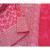 Sanskriti Vintage Indian Sarees Satin Pink Woven Brocade/Banarasi Fabric Sari
