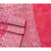 Sanskriti Vintage Indian Sarees Satin Pink Woven Brocade/Banarasi Fabric Sari