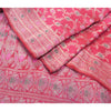 Sanskriti Vintage Indian Sarees Satin Pink Woven Brocade/Banarasi Fabric Sari