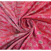 Sanskriti Vintage Indian Sarees Satin Pink Woven Brocade/Banarasi Fabric Sari
