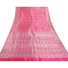 Sanskriti Vintage Indian Sarees Satin Pink Woven Brocade/Banarasi Fabric Sari