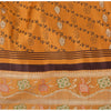Sanskriti Vintage Mustard Sarees 100% Pure Satin Silk Woven Brocade Sari Fabric