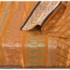 Sanskriti Vintage Mustard Sarees 100% Pure Satin Silk Woven Brocade Sari Fabric
