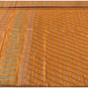 Sanskriti Vintage Mustard Sarees 100% Pure Satin Silk Woven Brocade Sari Fabric