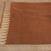 Sanskriti Vintage Brown Sarees Pure Satin Silk Woven BanarasiBrocade Sari Fabric