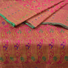 Sanskriti Vintage Pink Sarees Blend Silk Banarasi Zari Woven Brocade Sari Fabric Blouse Piece