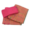 Sanskriti Vintage Pink Sarees Blend Silk Banarasi Zari Woven Brocade Sari Fabric Blouse Piece