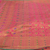 Sanskriti Vintage Pink Sarees Blend Silk Banarasi Zari Woven Brocade Sari Fabric Blouse Piece