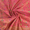 Sanskriti Vintage Pink Sarees Blend Silk Banarasi Zari Woven Brocade Sari Fabric Blouse Piece
