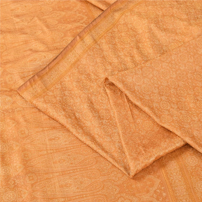 Sanskriti Vintage Brown Heavy Saree Blend Silk Sustainable Fabric Woven Ethnic Soft Sari