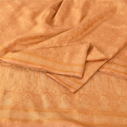 Sanskriti Vintage Brown Heavy Saree Blend Silk Sustainable Fabric Woven Ethnic Soft Sari