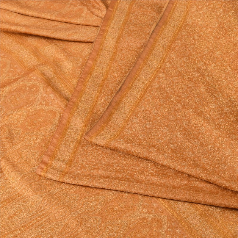 Sanskriti Vintage Brown Heavy Saree Blend Silk Sustainable Fabric Woven Ethnic Soft Sari