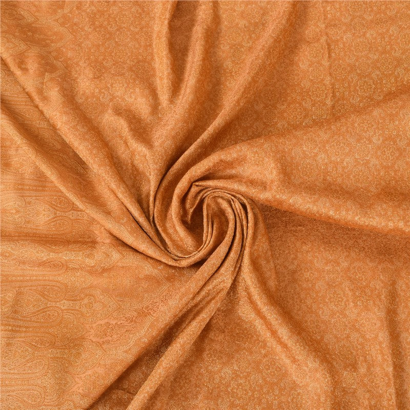 Sanskriti Vintage Brown Heavy Saree Blend Silk Sustainable Fabric Woven Ethnic Soft Sari