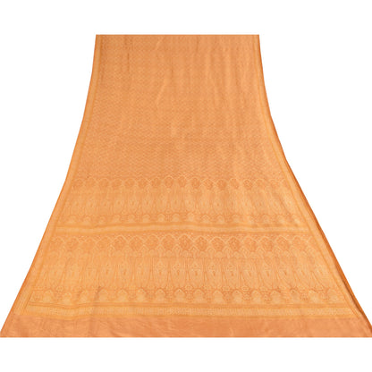 Sanskriti Vintage Brown Heavy Saree Blend Silk Sustainable Fabric Woven Ethnic Soft Sari