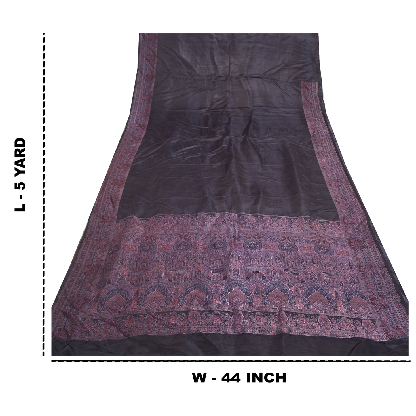 Sanskriti Vintage Purple Indian Sarees Pure Satin Silk Hand-Woven Sari Fabric