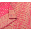 Sanskriti Vintage Pink Sarees Satin Silk Woven Banarasi/Banarasi Sari Fabric