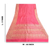 Sanskriti Vintage Pink Sarees Satin Silk Woven Banarasi/Banarasi Sari Fabric