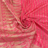 Sanskriti Vintage Pink Sarees Satin Silk Woven Banarasi/Banarasi Sari Fabric