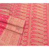 Sanskriti Vintage Pink Sarees Satin Silk Woven Banarasi/Banarasi Sari Fabric