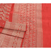Sanskriti Vintage Red Sarees Pure Satin Zari Woven Brocade Banarasi Sari Fabric