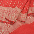 Sanskriti Vintage Red Sarees Pure Satin Zari Woven Brocade Banarasi Sari Fabric