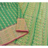 Sanskriti Vintage Green Sarees Blend Silk Brocade Banarasi Hand Woven 5 Yd Sari