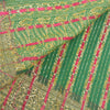 Sanskriti Vintage Green Sarees Blend Silk Brocade Banarasi Hand Woven 5 Yd Sari
