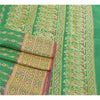 Sanskriti Vintage Green Sarees Blend Silk Brocade Banarasi Hand Woven 5 Yd Sari