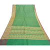 Sanskriti Vintage Green Sarees Blend Silk Brocade Banarasi Hand Woven 5 Yd Sari