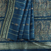 Sanskriti Vintage Teal Sarees Pure Satin Silk Woven Brocade/Banarasi Sari Fabric