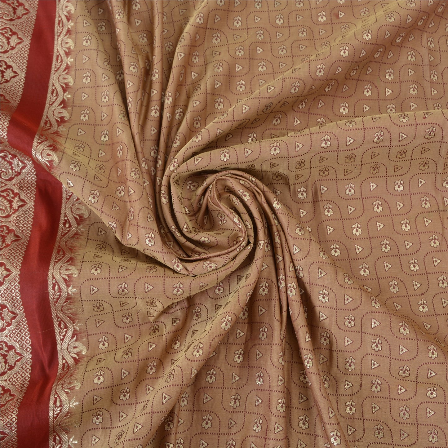 Sanskriti Vintage Red Sarees Pure Satin Brocade Banarasi ZariWoven Blouse PcSari