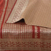 Sanskriti Vintage Red Sarees Pure Satin Brocade Banarasi ZariWoven Blouse PcSari