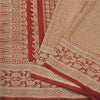 Sanskriti Vintage Red Sarees Pure Satin Brocade Banarasi ZariWoven Blouse PcSari