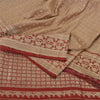 Sanskriti Vintage Red Sarees Pure Satin Brocade Banarasi ZariWoven Blouse PcSari