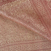 Sanskriti Vintage Red Wedding Sarees Pure Satin Silk Banarasi Woven Brocade Sari