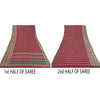 Sanskriti Vintage Pink Sarees Pure Satin Silk Woven Brocade/Banarasi Sari Fabric