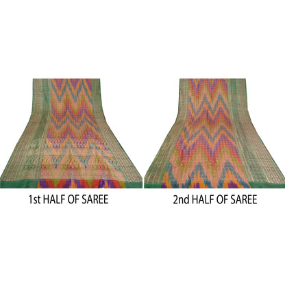 Sanskriti Vintage Sarees Pure Silk Banarasi Brocade Zari Woven Indian 5YD Sari