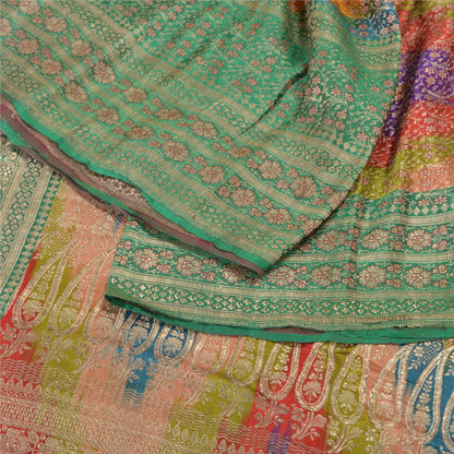 Sanskriti Vintage Sarees Pure Silk Banarasi Brocade Zari Woven Indian 5YD Sari