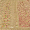 Sanskriti Vintage Beige Sarees Pure Satin BanarasiWoven Brocade Zari Sari Fabric