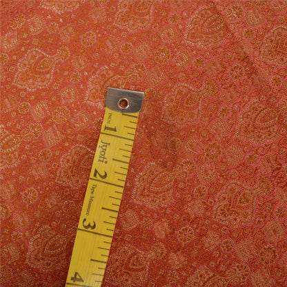 Sanskriti Vintage Pink Indian Sarees Pure Silk Banarasi Hand Woven Sari Fabric