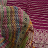Sanskriti Vintage Purple Indian Sarees Pure Satin Silk Woven Brocade Sari Fabric