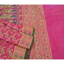 Load image into Gallery viewer, Sanskriti Vintage Magenta Indian Sarees Blend Silk Woven Sari 5 Yard Fabric
