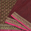 Sanskriti Vintage Sarees Red Pure Satin Silk Woven Brocade/Banarasi Sari Fabric