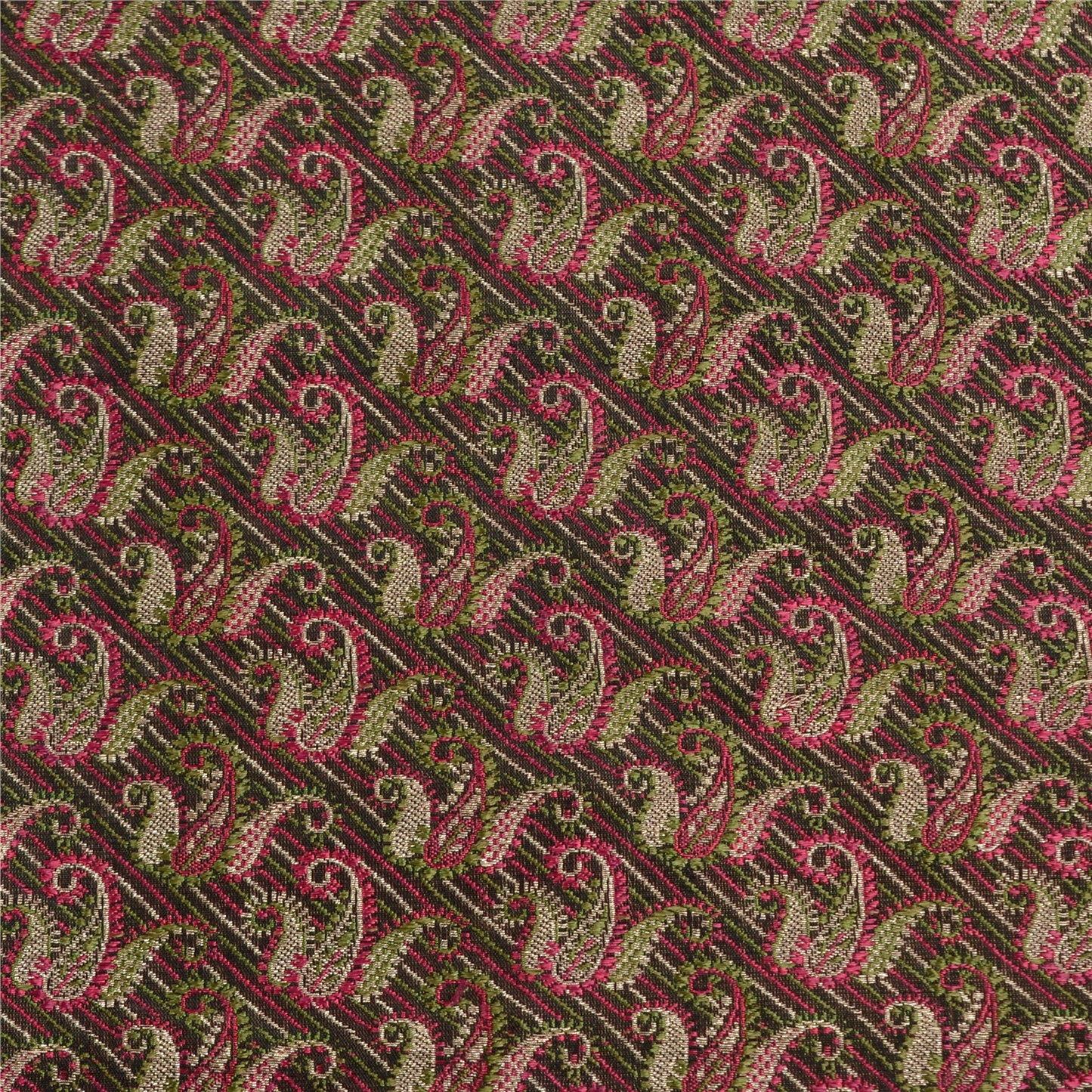 Sanskriti Vintage Sarees Red Pure Satin Silk Woven Brocade/Banarasi Sari Fabric