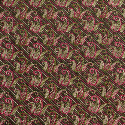 Sanskriti Vintage Sarees Red Pure Satin Silk Woven Brocade/Banarasi Sari Fabric