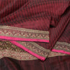 Sanskriti Vintage Sarees Red Pure Satin Silk Woven Brocade/Banarasi Sari Fabric
