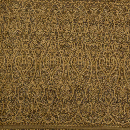 Sanskriti Vintage Brown Indian Sarees Pure Satin Silk Woven Tanchoi Sari Sustainable Fabric