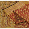 Sanskriti Vintage Red Sarees Blend Silk Unique Hand Woven Brocade Sari Fabric