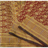 Sanskriti Vintage Red Sarees Blend Silk Unique Hand Woven Brocade Sari Fabric